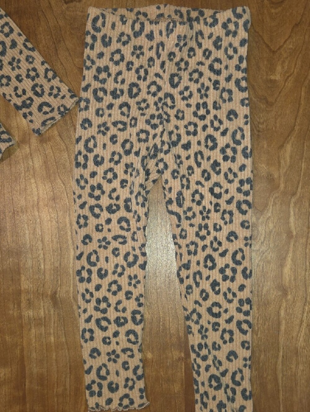 Kids Leopard Print Ribbed Set - Tan/Black - Picture 4 of 7